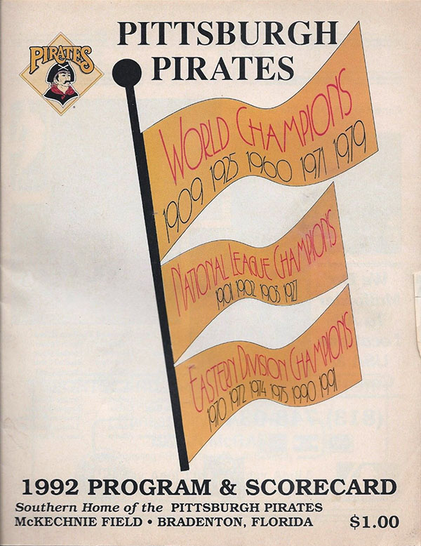MLB Spring Training Program Pittsburgh Pirates (1992) SportsPaper.info