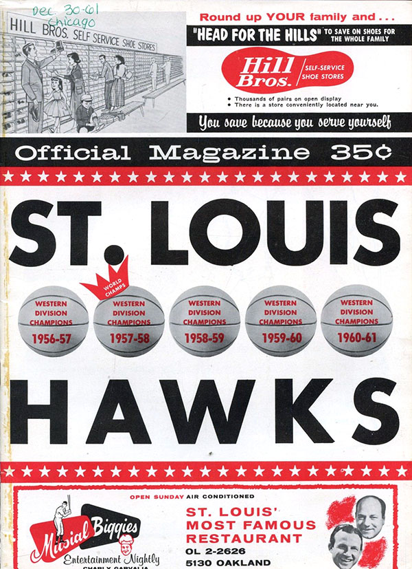 NBA Program: St. Louis Hawks (1961-62)