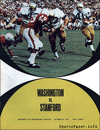 Washington Huskies (#10) vs. Stanford Indians (#7) (October 9, 1971)