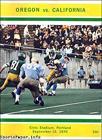 Oregon Ducks vs. California Golden Bears (September 12, 1970)