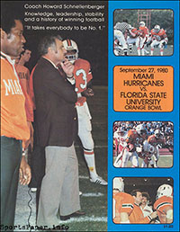 Miami Hurricanes (#10) vs. Florida State Seminoles (#23) (September 27, 1980)