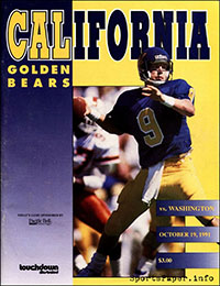 California Golden Bears vs. Washington Huskies (#4) (October 19, 1991)