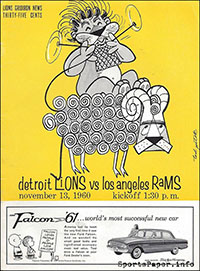 Detroit Lions vs. Los Angeles Rams (November 13, 1960)