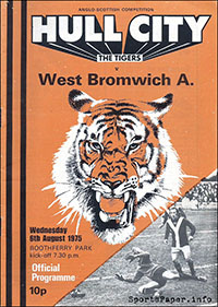 Hull City vs. West Bromwich Albion (August 6, 1975)