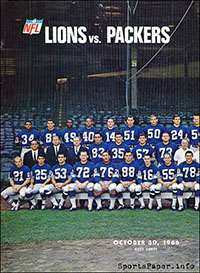 Detroit Lions vs. Green Bay Packers (October 30, 1966)