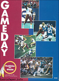 Washington Redskins vs. New York Giants (November 29, 1987)