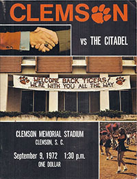 Clemson Tigers (#4) vs. Citadel Bulldogs (September 9, 1972)