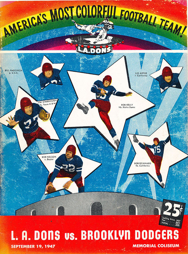 AAFC Program Los Angeles Dons vs. Brooklyn Dodgers (September 19, 1947