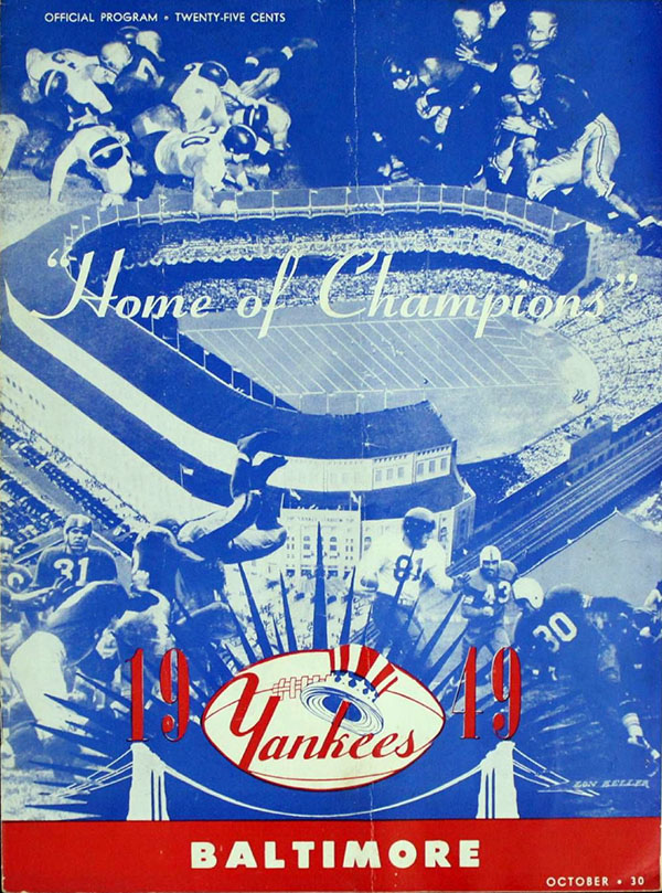 AAFC Program: Brooklyn-New York Yankees vs. Baltimore Colts (October 30, 1949)