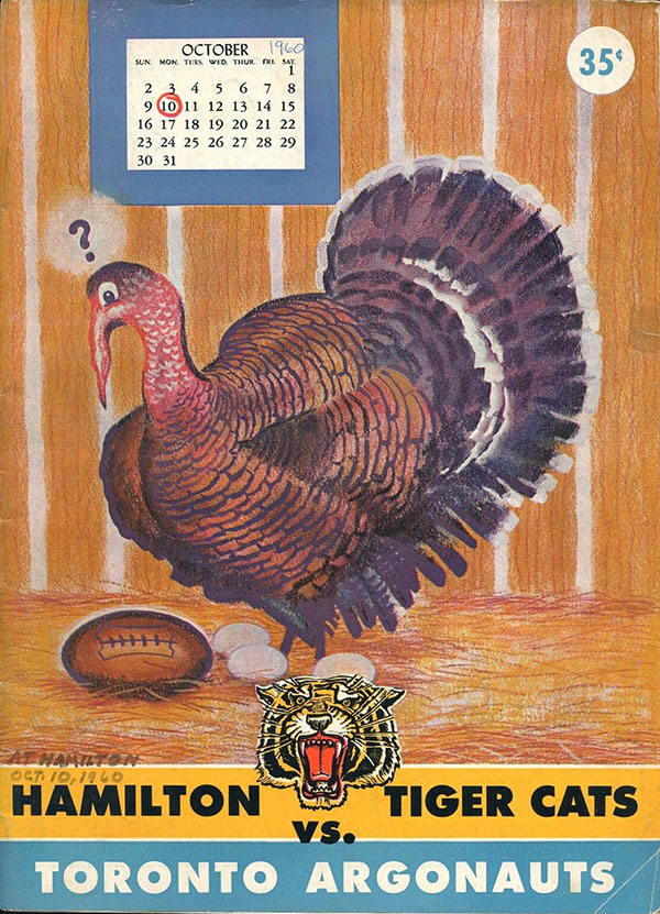CFL Program: Hamilton Tiger-Cats vs. Toronto Argonauts (October 10, 1960)
