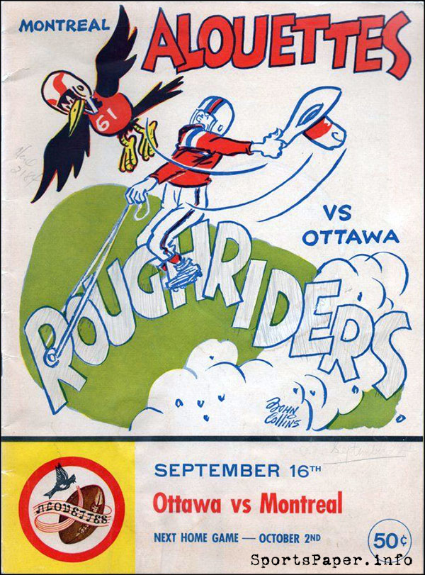 CFL Program: Montreal Alouettes vs. Ottawa Rough Riders (September 16, 1961)