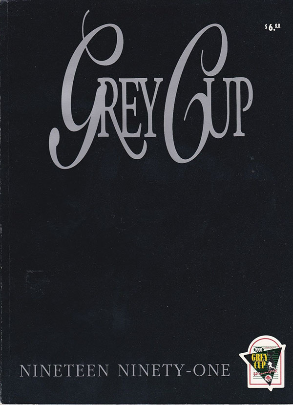 CFL Program: Toronto Argonauts vs. Calgary Stamepders (November 28, 1991)