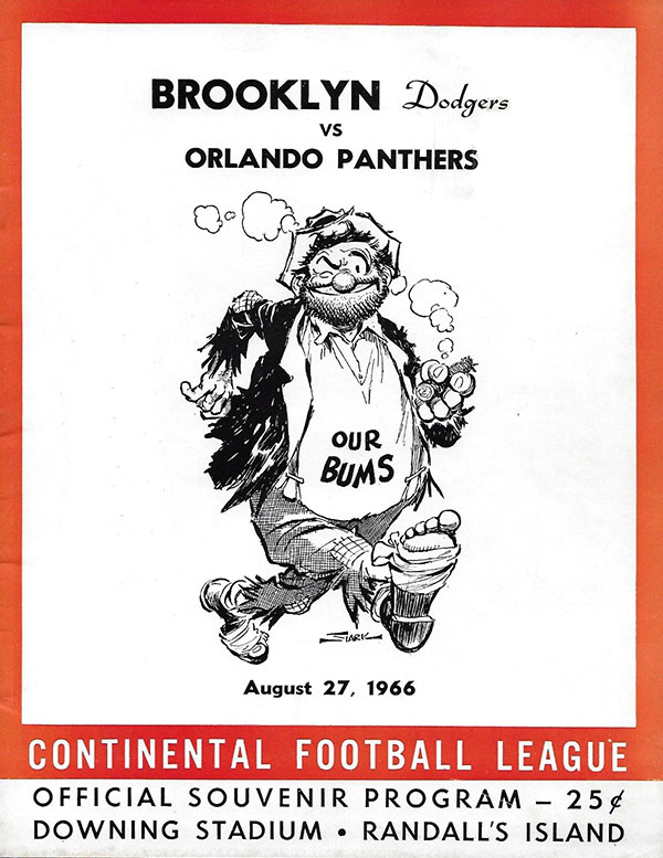 CoFL Game Program: Brooklyn Dodgers vs. Orlando Panthers (August 27, 1966)