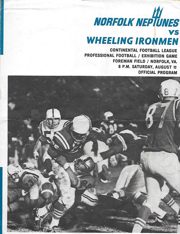 CoFL Game Program: Wheeling Ironmen vs. Norfolk Neptunes (August 12, 1967)