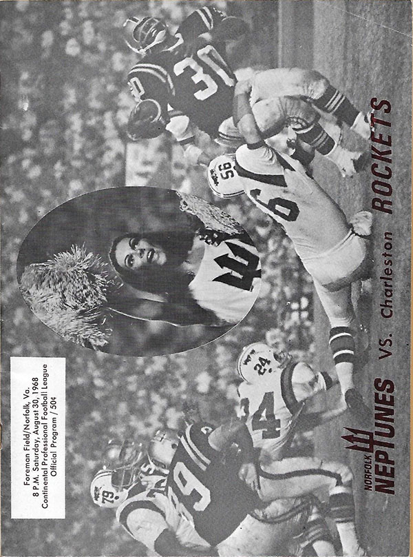CoFL Game Program: Charleston Rockets vs. Norfolk Neptunes (August 31, 1968)