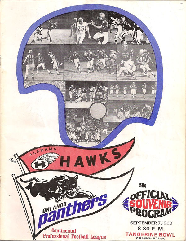 CoFL Game Program: Alabama Hawks vs. Orlando Panthers (September 7, 1968)