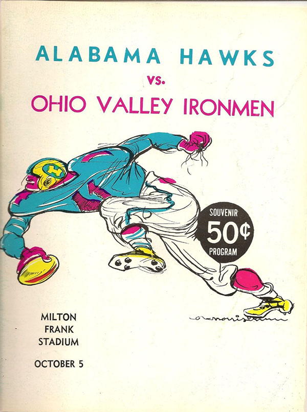 CoFL Game Program: Alabama Hawks vs. Ohio Valley Ironmen (October 5, 1968)