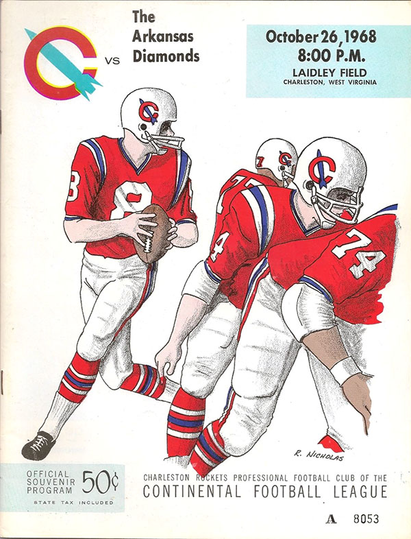 CoFL Game Program: Charleston Rockets vs. Arkansas Diamonds (October 26, 1968)