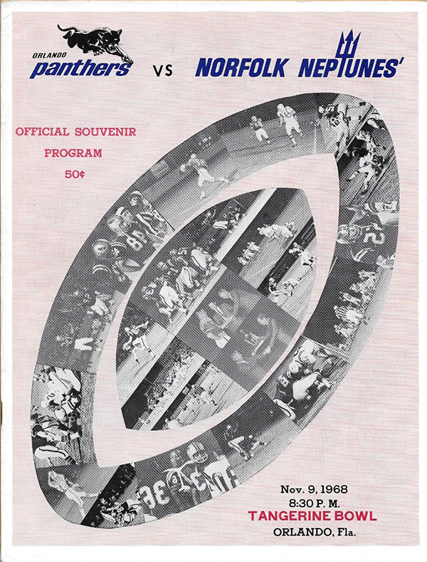 CoFL Game Program: Orlando Panthers vs. Norfolk Neptunes (November 9, 1968)