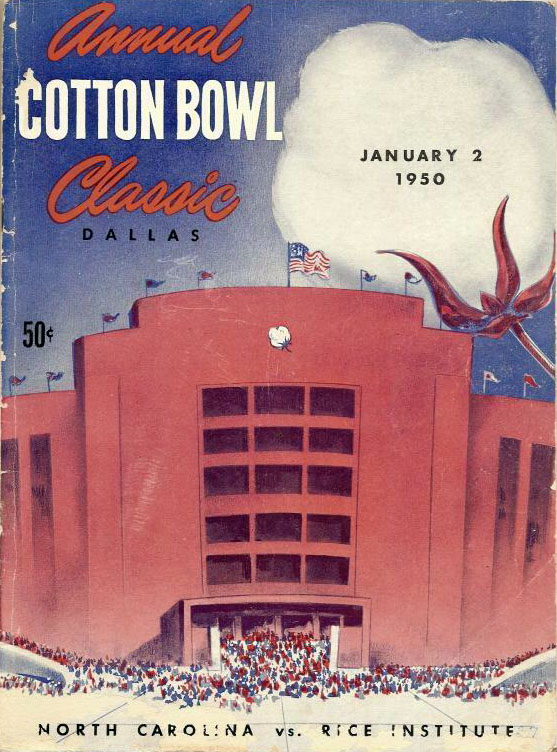 NCAA Bowl Game Program: 1950 Cotton Bowl (North Carolina Tar Heels vs. Rice Owls)