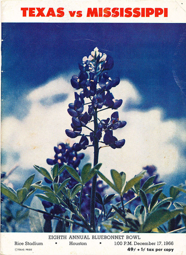 NCAA Bowl Game Program: 1966 Bluebonnet Bowl