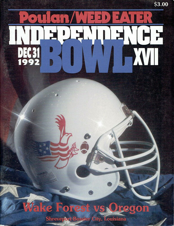 NCAA Bowl Game Program: 1992 Independence Bowl (Oregon Ducks vs. Wake Forest Demon Deacons)