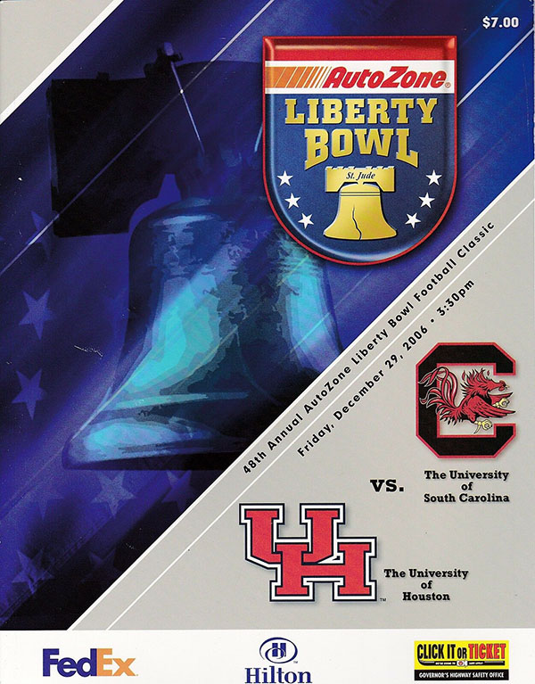 NCAA Bowl Game Program: 2006 Liberty Bowl (Houston Cougars vs. South Carolina Gamecocks)