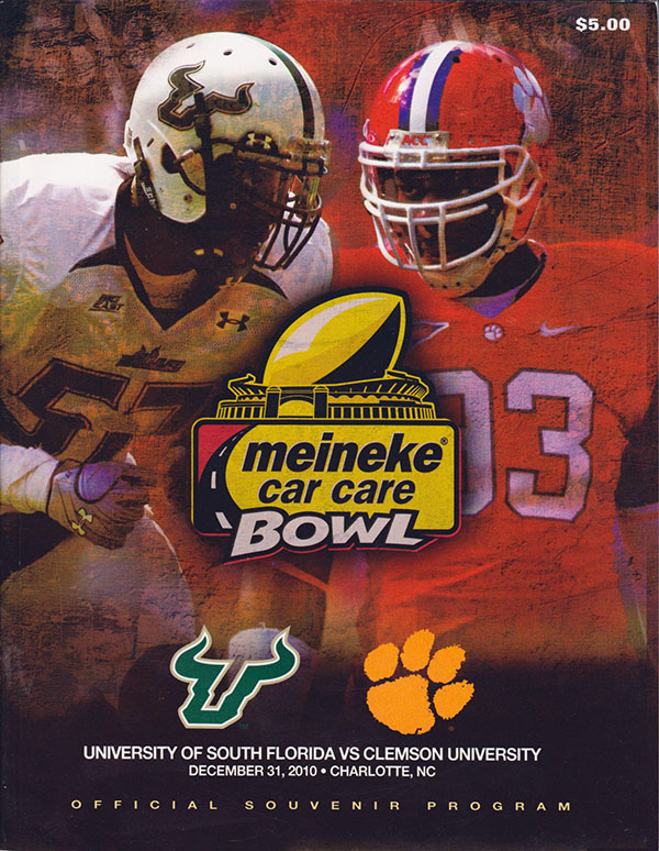 NCAA Bowl Game Program: 2010 Meineke Car Care Bowl (South Florida Bulls vs. Clemson Tigers)