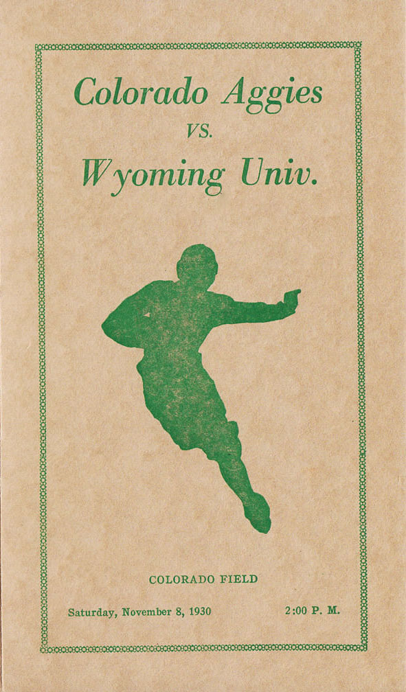 College Football Program: Colorado A&M Aggies vs. Wyoming Cowboys (November 8, 1930)