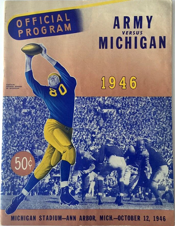 College Football Program: Michigan Wolverines vs. Army Cadets (October 12, 1946)