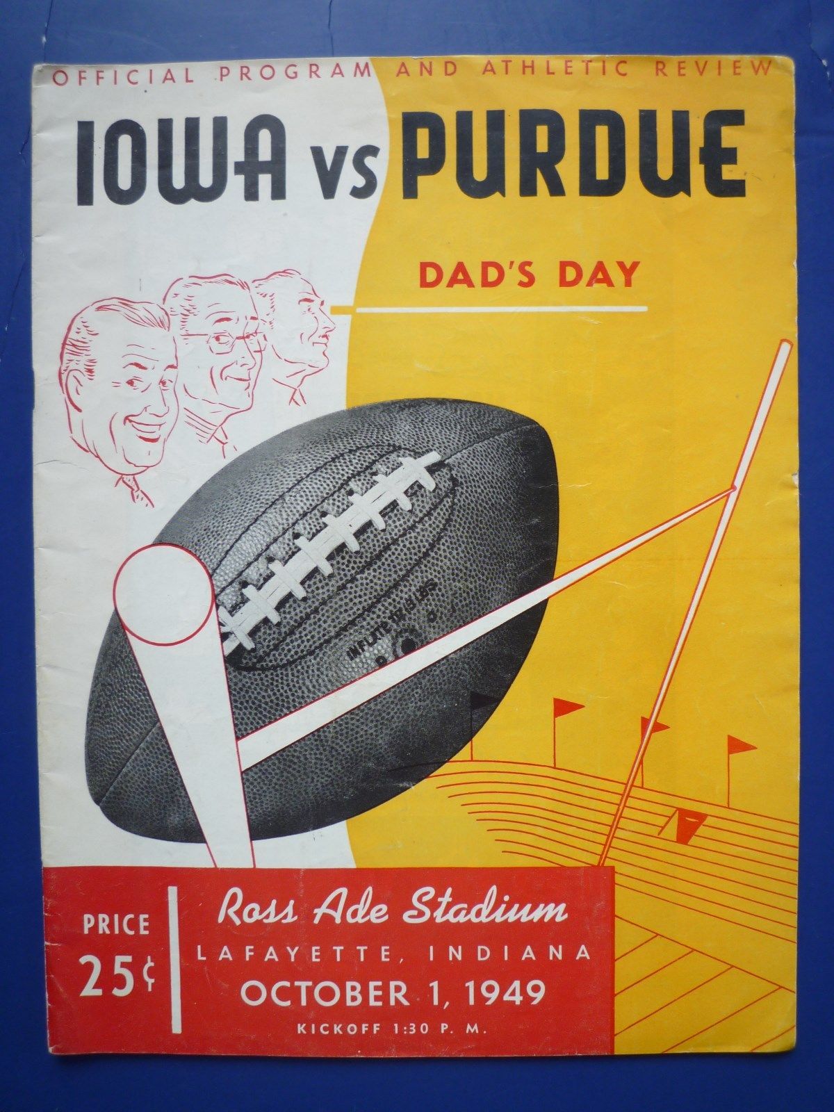 College Football Program: Purdue Boilermakers vs. Iowa Hawkeyes (October 1, 1949)