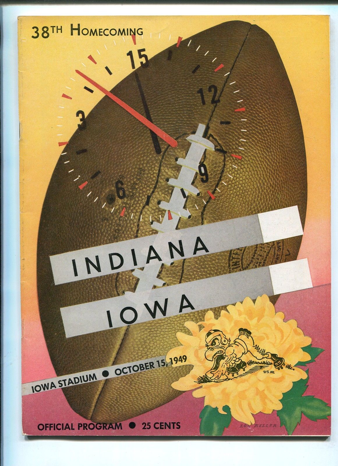 College Football Program: Iowa Hawkeyes vs. Indiana Hoosiers (October 15, 1949)