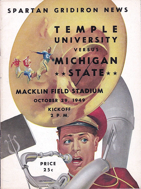 College Football Program: Michigan State Spartans vs. Temple Owls (October 29, 1949)