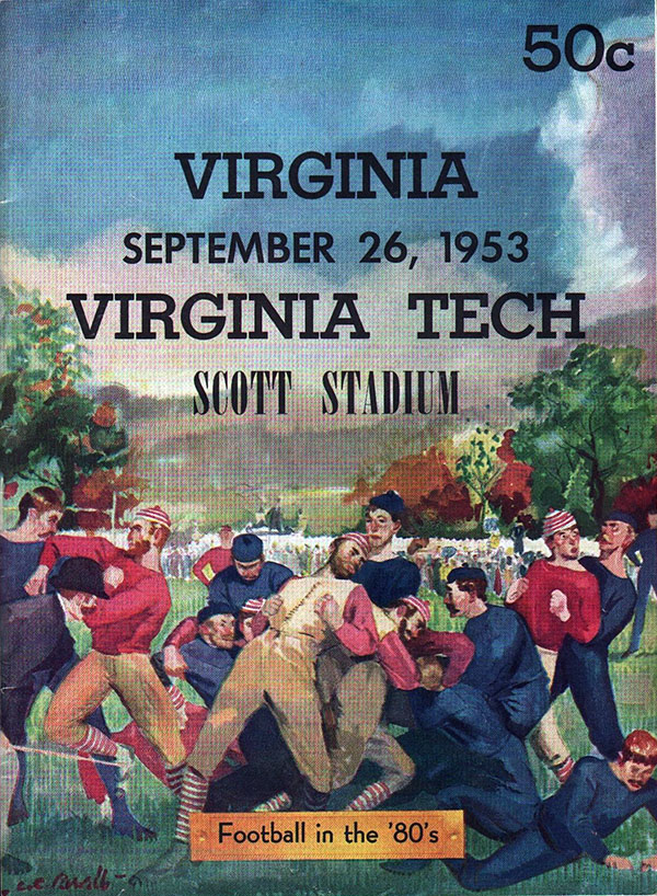 College Football Program: Virginia Cavaliers vs. Virginia Tech Gobblers (September 26, 1953)