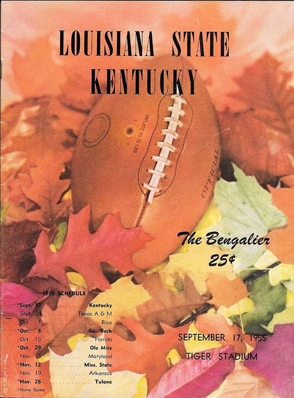 College Football Program: LSU Tigers vs. Kentucky Wildcats (September 17, 1955)