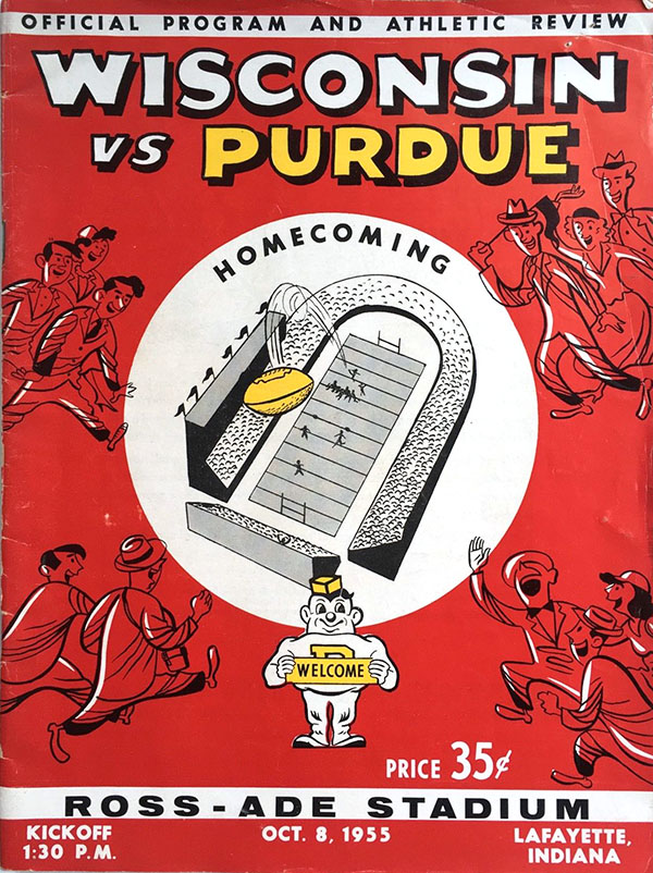 College Football Program: Purdue Boilermakers vs. Wisconsin Badgers (October 8, 1955)