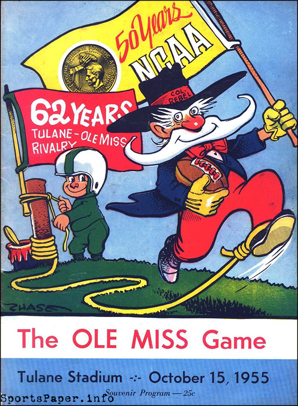 College Football Program: Tulane Green Wave vs. Ole Miss Rebels (October 15, 1955)