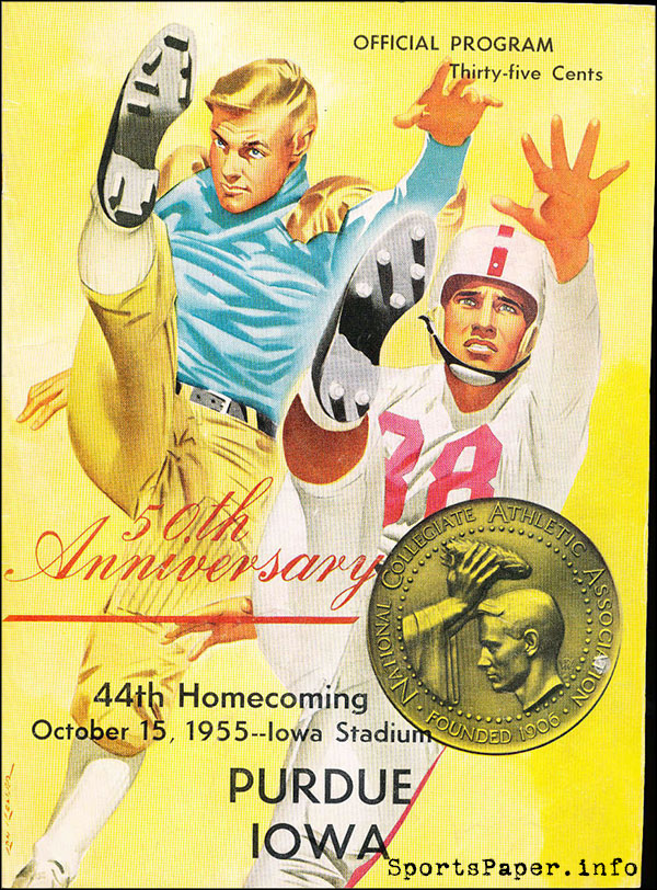 College Football Program: Iowa Hawkeyes vs. Purdue Boilermakers (October 15, 1955)
