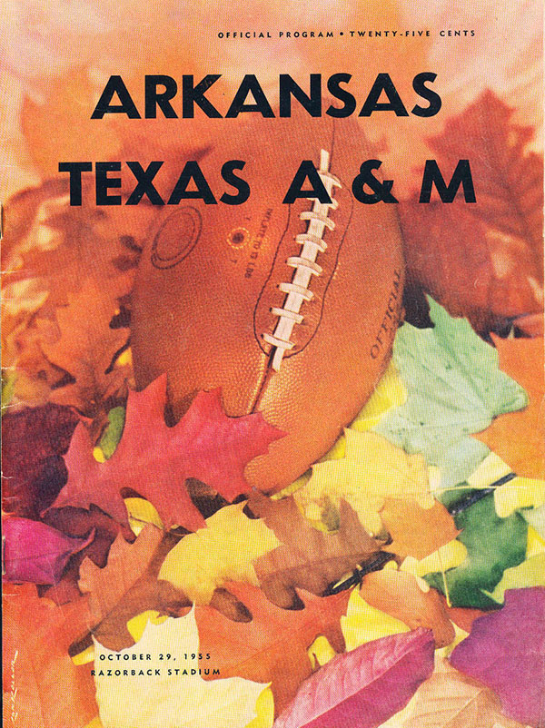 College Football Program: Arkansas Razorbacks vs. Texas A&M Aggies (October 29, 1955)