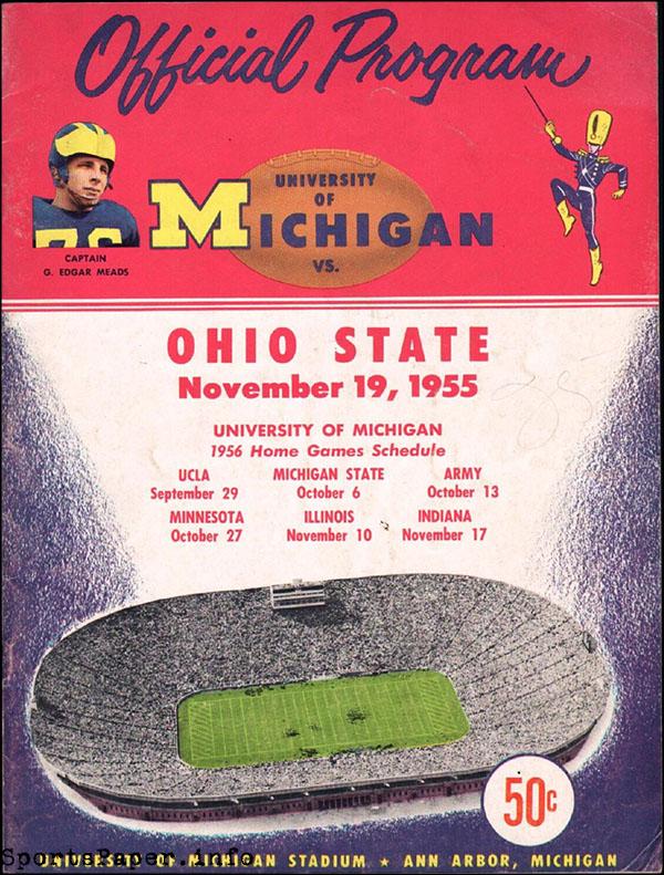 College Football Program: Michigan Wolverines vs. Ohio State Buckeyes (November 19, 1955)