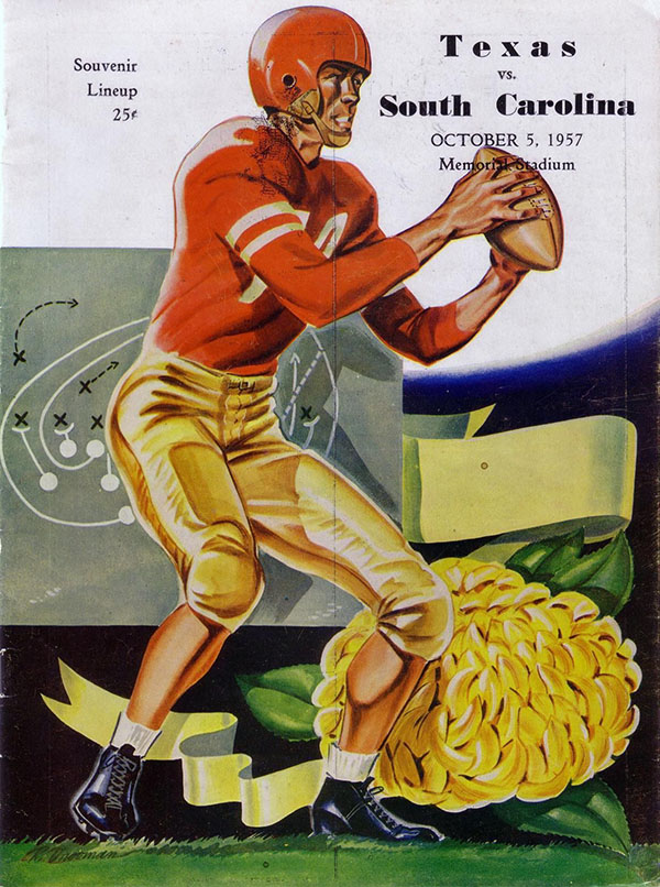 College Football Program: Texas Longhorns vs. South Carolina Gamecocks (October 5, 1957)