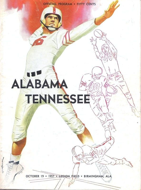 College Football Program: Alabama Crimson Tide vs. Tennessee Volunteers (October 19, 1957)