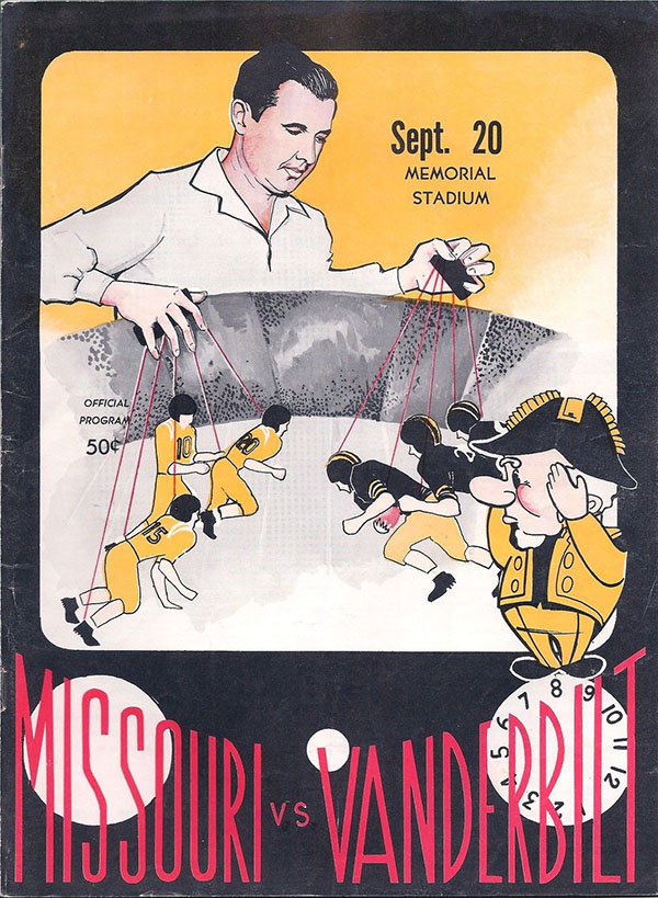 College Football Program: Missouri Tigers vs. Vanderbilt Commodores (September 20, 1958)