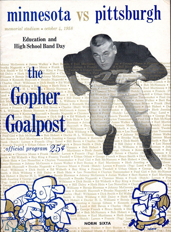 College Football Program: Minnesota Golden Gophers vs. Pittsburgh Panthers (October 4, 1958)