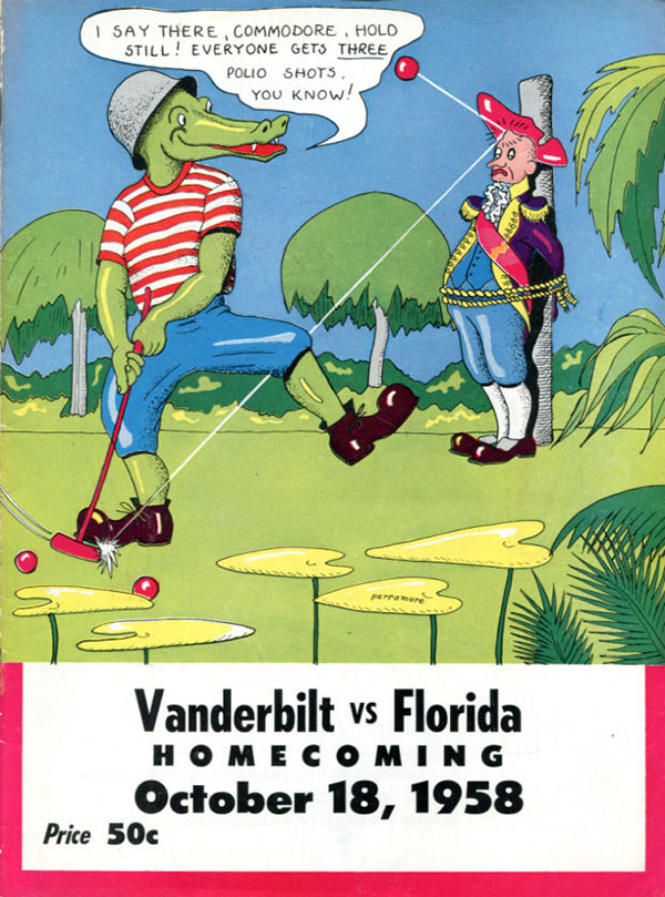 College Football Program: Florida Gators vs. Vanderbilt Commodores (October 18, 1958)