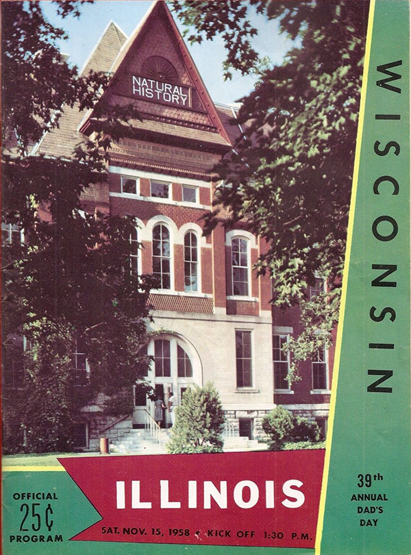 College Football Program: Illinois Fighting Illini vs. Wisconsin Badgers (November 15, 1958)
