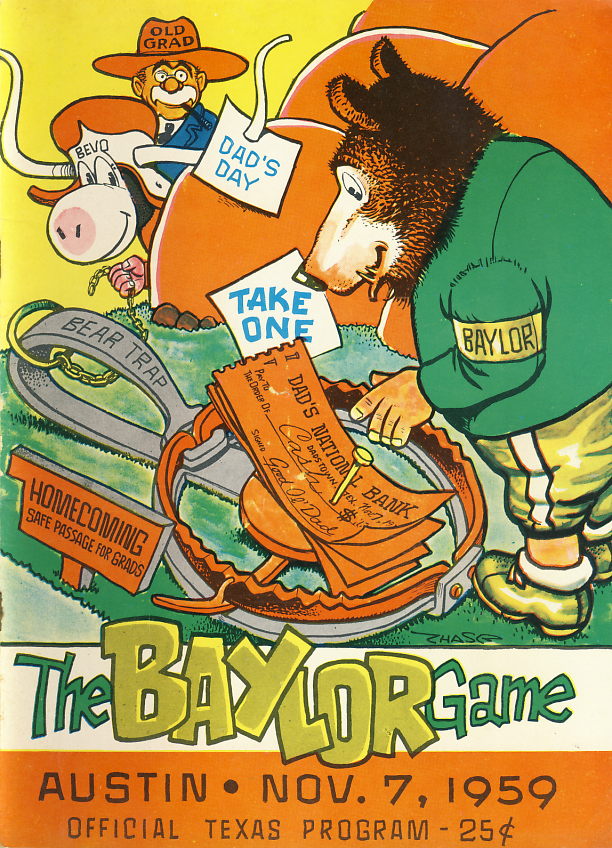 College Football Program: Texas Longhorns vs. Baylor Bears (November 7, 1959)
