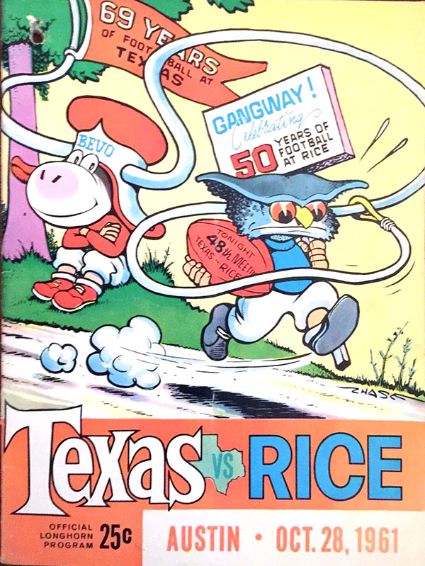 College Football Program: Texas Longhorns vs. Rice Owls (October 28, 1961)