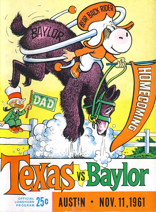 College Football Program: Texas Longhorns vs. Baylor Bears (November 11, 1961)