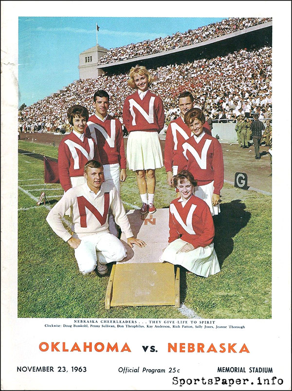 College Football Program: Nebraska Cornhuskers vs. Oklahoma Sooners (November 23, 1963)